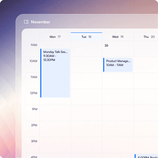 Your whole schedule