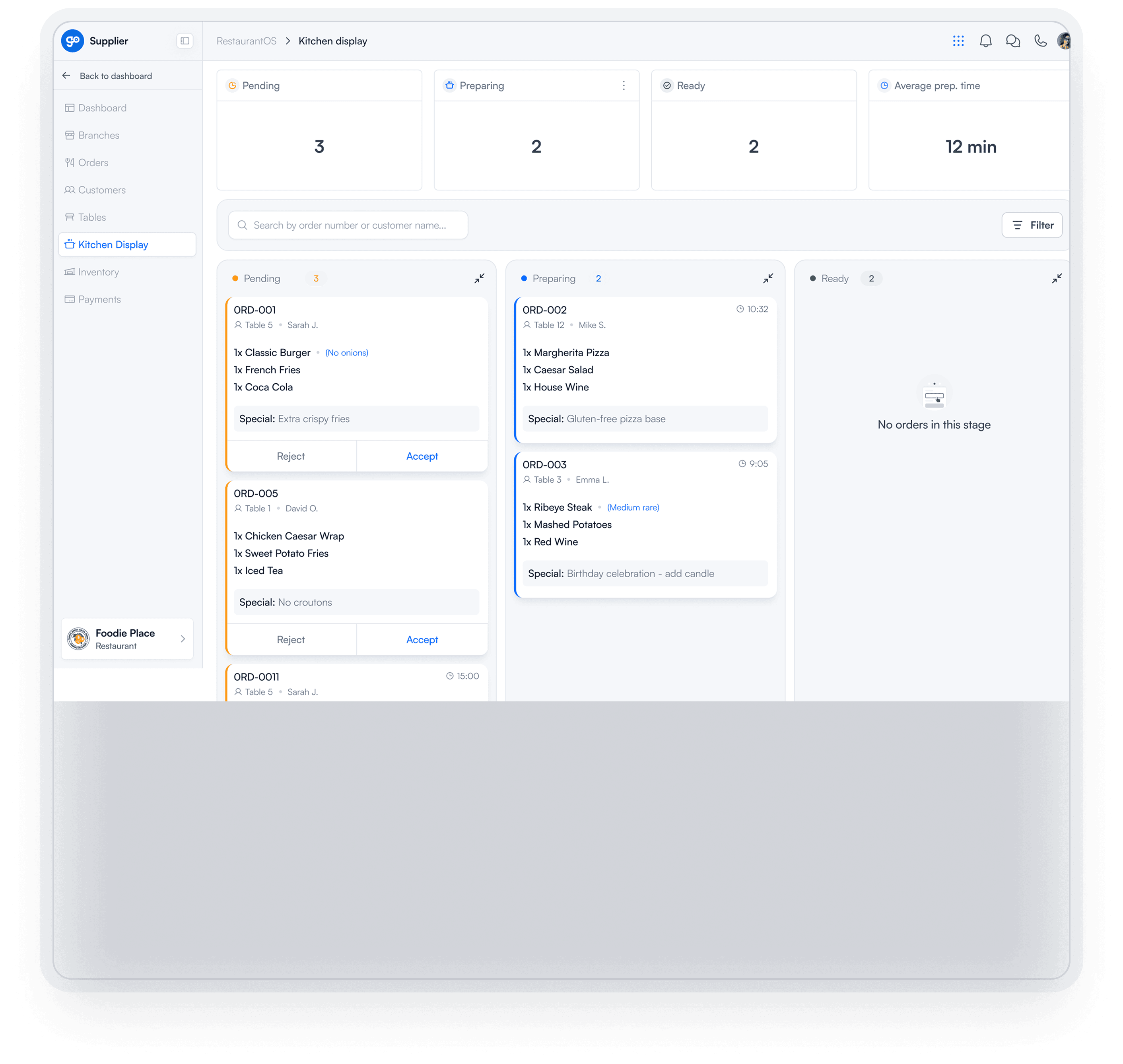 Kitchen Display System (KDS)